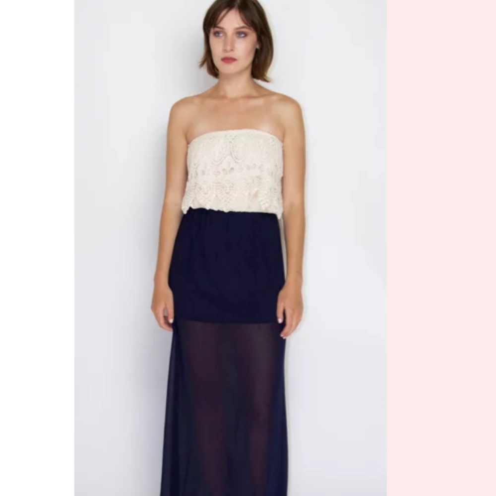 Doily Inspired Top Pattern Maxi Dress